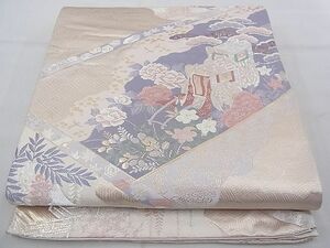 平和屋野田店■六通柄袋帯　唐織　吉祥萬代　金糸　逸品　n-du0278