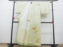 平和屋野田店■訪問着　地紙花文　暈し染め　金彩　逸品　n-yc5048_画像2