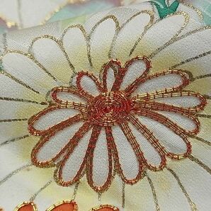 平和屋1■豪華振袖 駒刺繍 絞り 流水菊花文 金彩 逸品 gh6320の画像5