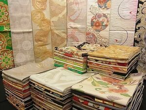 平和屋-野田店2■袋帯 西陣 まとめて 100点 鳳凰 孔雀 鶴 尾長鳥 鹿 蝶 風景 更紗 花柄 正倉院 金銀糸 など 未使用品あり 全て正絹 mmm069