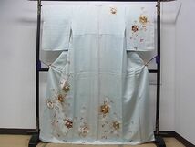 平和屋1■訪問着　刺繍　亀甲花文　金彩　逸品　kb3052_画像1