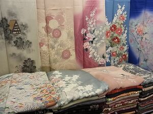 平和屋-野田店2■着物 まとめて 100点 鴛鴦 人物 風景 松竹梅 花柄 友禅 手描き 駒刺繍 銀彩 着用可能多数 未使用品あり 全て正絹 bbb136