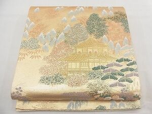 平和屋野田店■佐賀錦　六通柄袋帯　唐織　金閣寺　本金二重箔　逸品　n-me0571