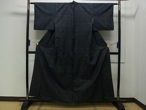 平和屋1■本場大島紬　吉祥花文　反端付き　逸品　kb3167