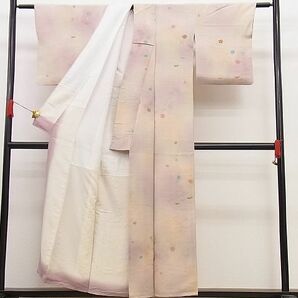 平和屋野田店■上質な小紋 地紋起こし 草花文 暈し染め 逸品 n-hj4673の画像3