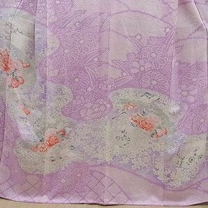 平和屋野田店■豪華振袖 絞り 刺繍 扇面菊牡丹花文 逸品 n-mz8480の画像3