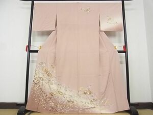 平和屋-こころ店■訪問着　鬘帯地紙重ね花文　暈し染　金彩　着丈165.5cm　裄丈67.5cm　正絹　逸品　1B-wt1518