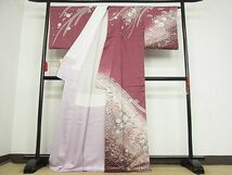 平和屋-こころ店■訪問着　絞り　辻が花　暈し染め　金彩　着丈169cm　裄丈68cm　正絹　逸品　未使用　1B-np1566_画像2