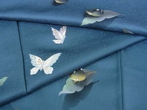 平和屋2■訪問着　刺繍　舞蝶　水滴　舞葉文　金彩　逸品　1wb0295