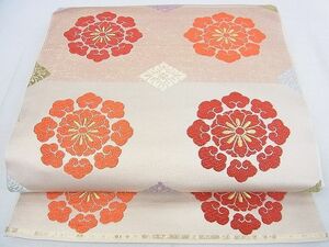 平和屋2■六通柄　本袋帯　唐織　横段花文　金糸　逸品　1wb0147