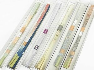 平和屋-こころ店■和装小物　上質な帯締め6本セット　高麗組　綾出し　笹浪組　螺鈿　手組み紐　金糸　逸品　未使用　A-wj6274