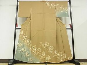 平和屋-こころ店■訪問着　花唐草文　暈し染め　着丈159cm　裄丈64.5cm　正絹　逸品　B-zg8169