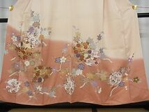 平和屋-こころ店■訪問着　花丸文　暈し染め　金彩　着丈149.5cm　裄丈62.5cm　正絹　逸品　A-cs7009_画像3