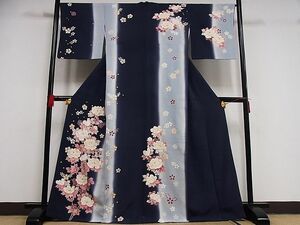 平和屋-こころ店■訪問着　押切もえ　駒刺繍　舞桜間道　暈し染め　金彩　着丈165cm　裄丈67cm　正絹　逸品　B-ph9660