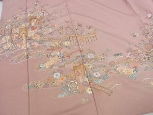 平和屋2■中国三大刺繍　蘇州刺繍　総刺繍　訪問着　エ霞御所車花文　暈し染め　逸品　mz3716