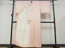 平和屋-こころ店■上質な小紋　絞り　幾何学文様　着丈157.5cm　裄丈64.5cm　正絹　逸品　1B-wt1404_画像2