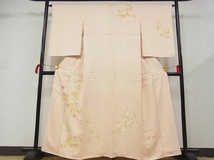 平和屋-こころ店■訪問着　枝花文　着丈160cm　裄丈65cm　正絹　逸品　1B-wt1385