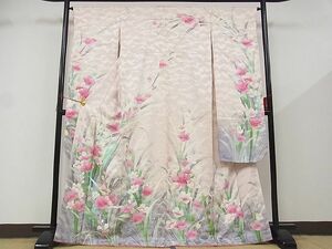 平和屋-こころ店■豪華振袖　草花文　暈し染　金彩　着丈165cm　裄丈64.5cm　正絹　逸品　1B-wt1403