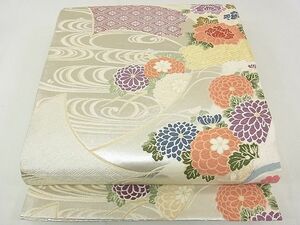 平和屋2■六通柄袋帯　流水吉祥花文　金銀糸　逸品　rt3183