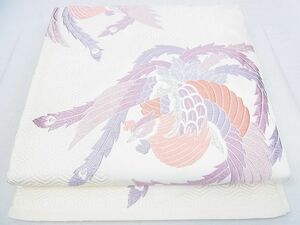 平和屋2■六通柄　本袋錦　唐織　鳳凰文　銀糸　逸品　1wb0222