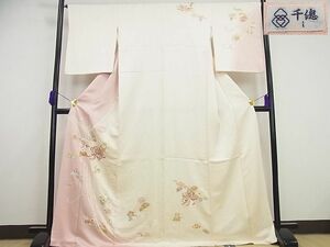 平和屋1■極上　創業460年・千總　訪問着　駒刺繍　乱菊　金彩　逸品4s140