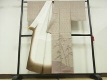 平和屋-こころ店■訪問着　総絞り　刺繍　松　着丈150cm　裄丈64cm　正絹　逸品　未使用　B-zg8313_画像2