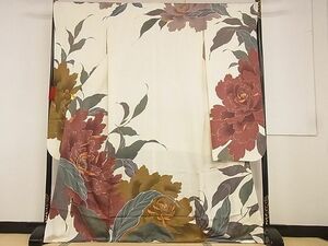 平和屋-こころ店■豪華振袖　草花文　金彩　着丈168cm　裄丈71cm　正絹　逸品　A-ck7606