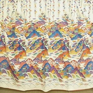 平和屋-こころ店■豪華振袖 遠山草花花蝶文 金彩 着丈159cm 裄丈63cm 正絹 逸品 1B-np1739の画像3