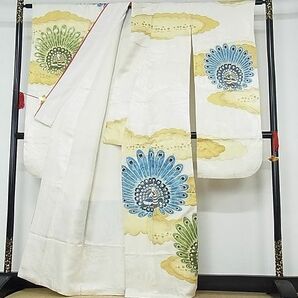 平和屋-こころ店■豪華振袖 孔雀 金彩 着丈156cm 裄丈66cm 正絹 逸品 A-cs7041の画像2