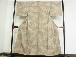 平和屋-こころ店■上質な小紋　切り嵌め草花文　着丈153cm　裄丈64cm　正絹　逸品　1B-np1766