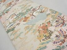 平和屋2■西陣　まいづる　六通柄袋帯　紹金　胡蝶四季賀絵巻　金糸　証紙付き　逸品　ea1376_画像3