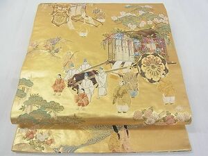 平和屋2■六通柄袋帯　銀銹錦　葵祭　金糸　引箔　逸品　jm3007