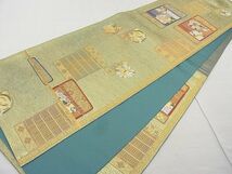 平和屋野田店■六通柄袋帯　唐織　御寳錦　杢䕘甲冑文　金糸　逸品　n-rc0113_画像5