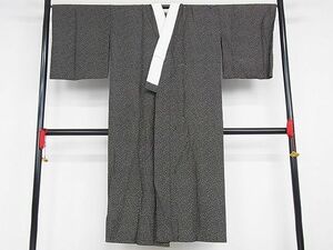 平和屋-こころ店■長襦袢　無双仕立て　瓢箪　黒地　正絹　逸品　B-oa8258