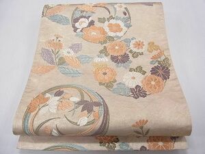 平和屋1■六通柄袋帯　唐織　花丸文　逸品　1fb1662