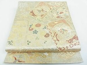 平和屋2■六通柄袋帯　鳳凰花文　金糸　引箔　逸品　op8020