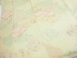 平和屋2■上質な小紋　切嵌草花文　ふくれ織　逸品　sf3612