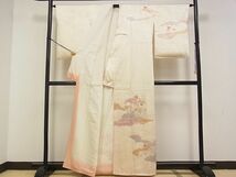 平和屋2■訪問着　駒刺繍　絞り　雲取り草花文　金彩　逸品　rt3269_画像2