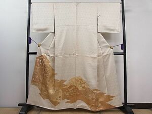 平和屋川間店■色留め訪問着　駒刺繍　エ霞枝花文　金彩　逸品　ut3790