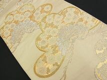 平和屋川間店■六通柄袋帯　唐織　菊松文　金銀糸　逸品　n-am0849_画像2