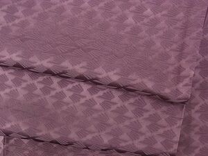 平和屋川間店■上質な色無地　檜扇地紋　古代紫色　逸品　n-rf0679