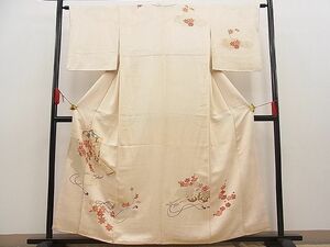 平和屋川間店■訪問着　駒刺繍　雲取り吉祥御所車梅文　金彩　逸品　n-pk1606