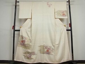 平和屋川間店■訪問着　花車鴛鴦風景文　金彩　着丈156cm　裄丈62cm　正絹　逸品　A-br4337