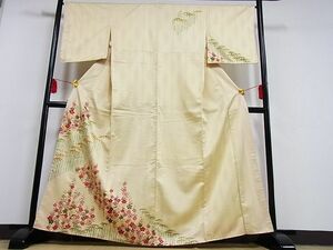 平和屋川間店■訪問着　笹梅文　金彩　洗える着物　着丈161cm　裄丈66cm　未使用　B-sa2890