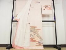 平和屋川間店■訪問着　友禅　遠山草花文　着丈168.5cm　裄丈67.5cm　正絹　逸品　B-dk4424_画像2