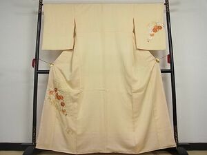 平和屋川間店■訪問着　駒刺繍　乱菊　着丈161cm　裄丈66.5cm　正絹　逸品　A-br4342