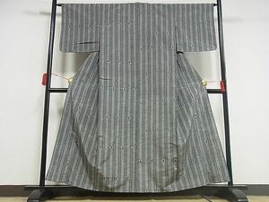 平和屋川間店■上質な紬　単衣　間道　着丈155.5cm　裄丈64cm　正絹　逸品　B-zg4142