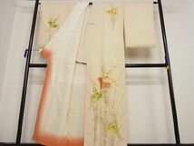 平和屋川間店■訪問着　駒刺繍　桐の花　金彩　着丈154cm　裄丈66cm　正絹　逸品　B-oa4909_画像2