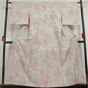 平和屋川間店■上質な紬 草花文 着丈154.5cm 裄丈62.5cm 正絹 逸品 未使用 A-br4252の画像2