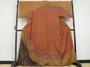 平和屋川間店■訪問着　洋花文　やまと誂製　着丈163.5cm　裄丈68cm　正絹　逸品　A-br4476